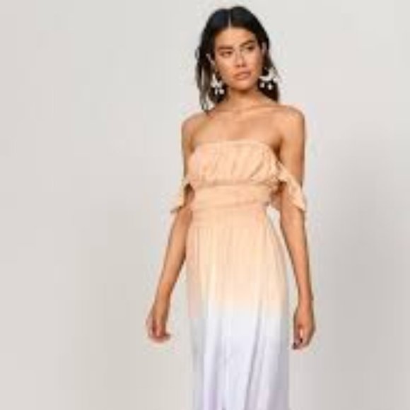 Tobi Kallie Multi Smocked Ombre Maxi Dress NWT - Picture 9 of 11